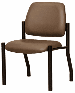 Brown MTI 301 Series side chair with ergonomic backrest and contoured seat.