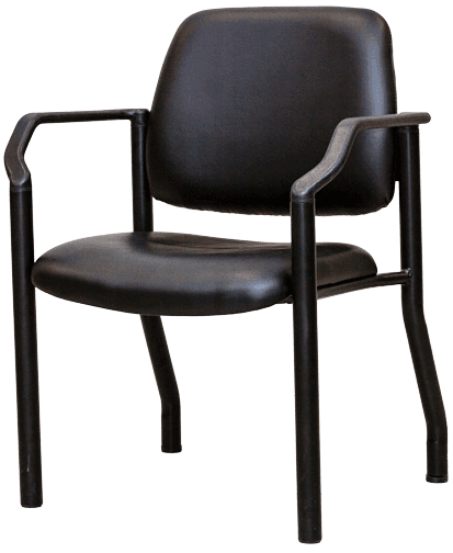 Black MTI 302 Series side chair with ergonomic backrest and contoured seat.