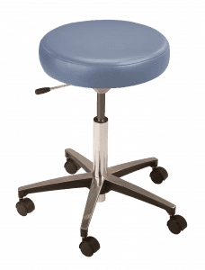 Blue, pnuematic stool with wheels MTI 322 series.