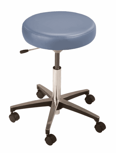 Blue, pnuematic stool with wheels MTI 322 series.