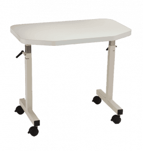 Cream colored, adjustable, laminate MTI OSIT-1000 series instrument table.