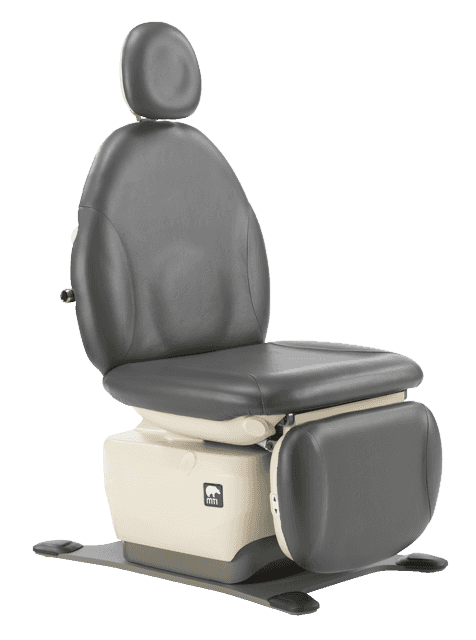 Upright, black ADA Compliant Procedure Chair MTI 830 series without arms.